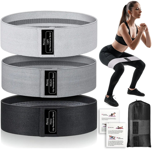 Renoj Fabric Resistance Bands – 3 Level Glute and Leg Set